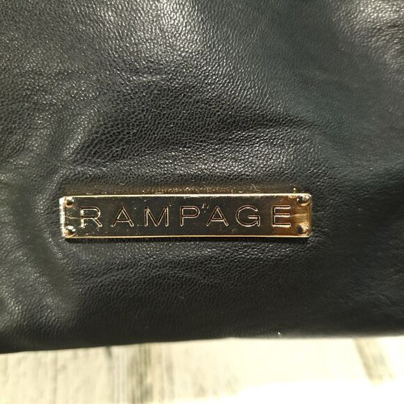 VTG Rampage Crossbody Purse Bag Black w/ Gold Studs Chain Strap Y2K Party Rocker - Picture 5 of 12